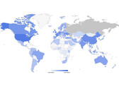 Tief blau sind die G7-Staaten, Ukraine und China. Keine Daten gibt es leider zu Russland. (Bild: imperva)