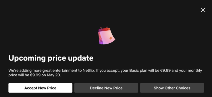 Netflix fordert zu einer Entscheidung auf. (Screenshot: Notebookcheck.com)