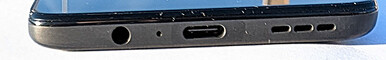 Unten: 3,5mm-Audioport, Mikrofon, USB-C-Port, Lautsprecher