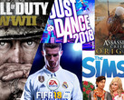 Spielecharts: FIFA 18, CoD:WWII, Sims 4 und Assassin's Creed Origins.