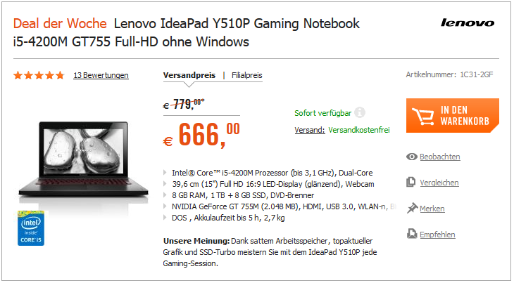 Lenovo IdeaPad Y510p