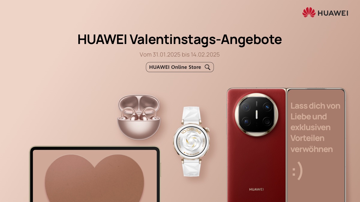 HUAWEI Angebote zum Valentinstag: Sets zum Vorzugspreis, z. B. zwei HUAWEI WATCH GT 4 für nur 299 Euro