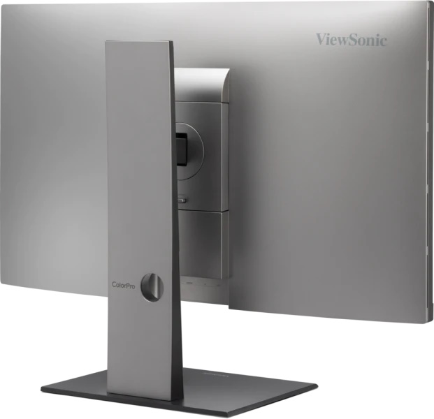 Der Monitor kann unter anderem in der Höhe verstellt werden (Bildquelle: ViewSonic)