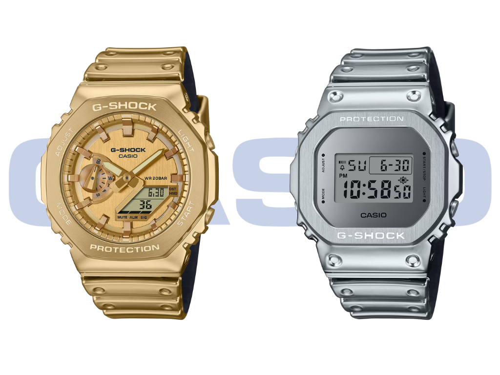 Neue goldene und silberne Casio G-Shock Uhren erweitern die Fine Metallic Serie weltweit