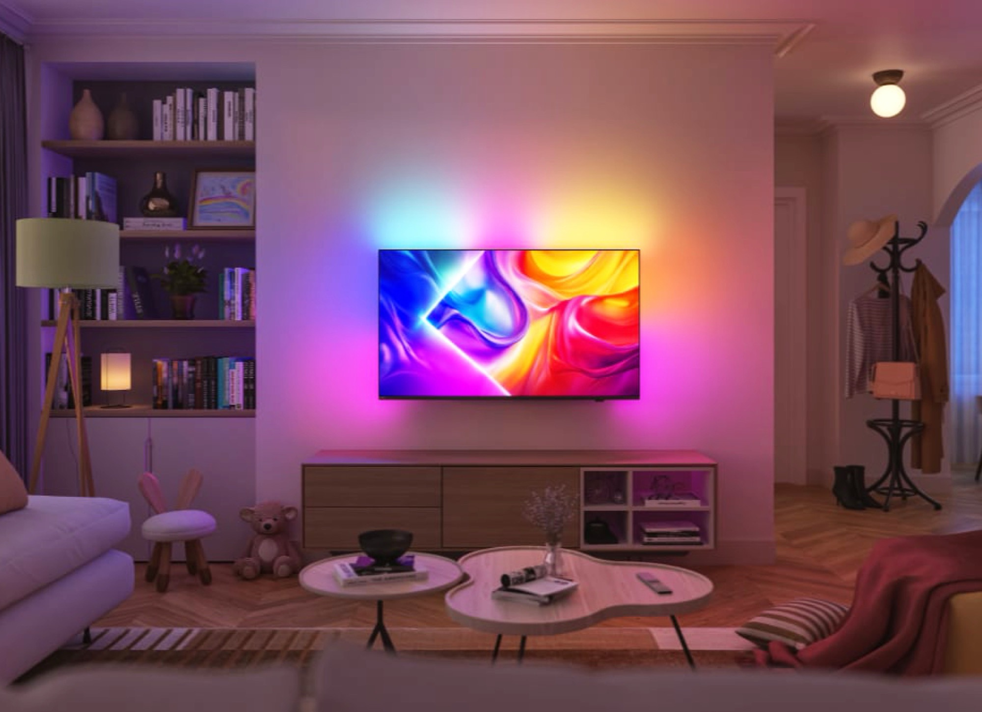 Philips MLED950 Smart TV kombiniert 144 Hz Mini-LED-Display mit Ambilight Plus und Titan OS