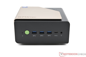 Vorderseite: Power-On, 3× USB3.2 Gen2 Type-A, USB3.2 Gen2 Type-C (PD/DP/Data), 3.5 mm combo audio jack