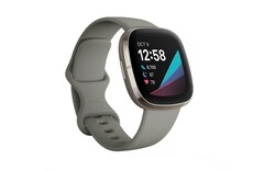 Die Fitbit Sense gibts jetzt auch in einem silbernen Edelstahlgehäuse und mit einem Armband in Salbeigrau. (Bild: Fitbit)