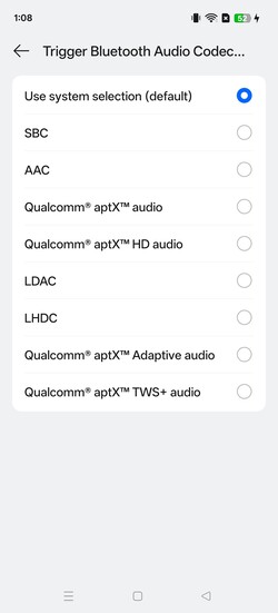 Verfügbare Bluetooth-Audio-Codecs