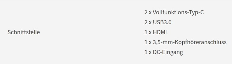 Vollfunktions-USB-C? (Bildquelle: Screenshot Specs bei Geekmaxi)