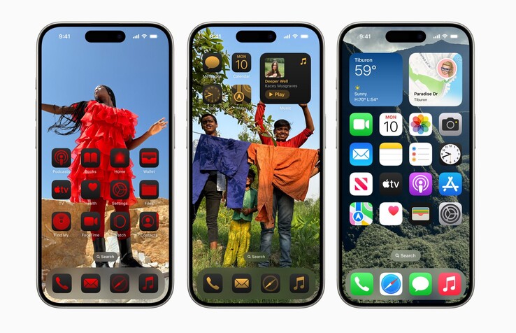 App-Icons in iOS 18 können frei angeordnet, eingefärbt und vergrößert werden.