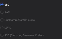 Verfügbare Codecs für Bluetooth-Audio