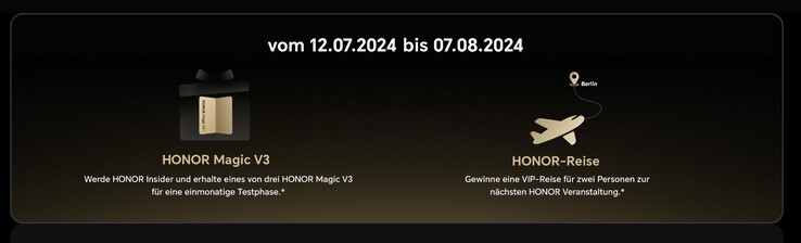 Das Honor Magic V3 kann man einen Monat lang testen und beim Launch in Berlin dabei sein.