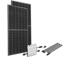 Mini-Solaranlage zur Einspeisung von Solarstrom ins hauseigene Stromnetz (Bild: Longi, Hoymiles)