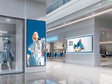 Als Werbeträger ist der Monitor ebenfalls nutzbar - auch im Hochformat (Bildquelle: ViewSonic)