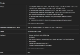 Lenovo ThinkPad P14s Gen 6 AMD Spezifikationen (Bildquelle: Lenovo)