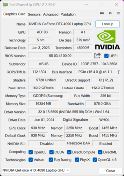 GPU-Z GeForce RTX 4090 Laptop