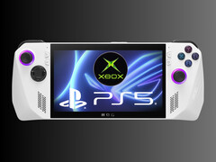 Xbox-Handheld-Konsole mit PS5-Logo (Bildquelle: Asus, Microsoft Xbox Gaming, Sony PlayStation)