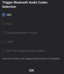 Verfügbare Bluetooth-Audio-Codecs
