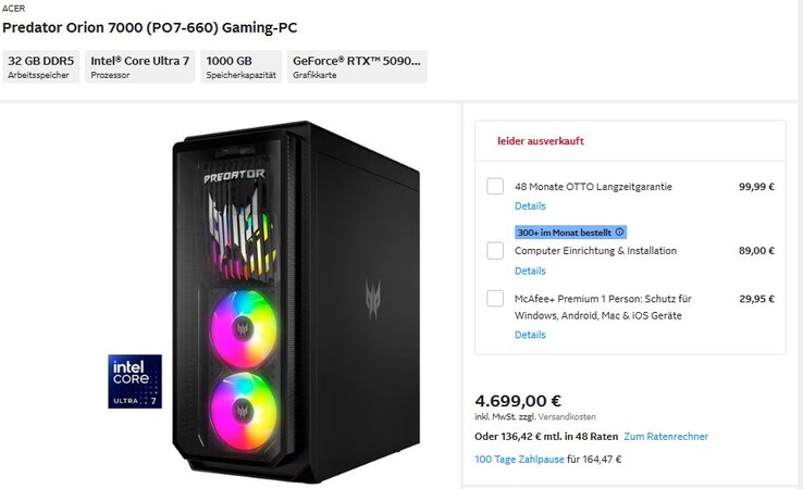 Es sind bereits zwei komplette Gaming-PCs mit Preisen erschienen...