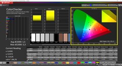 CalMAN ColorChecker (Profil: Native, Zielfarbraum: P3)