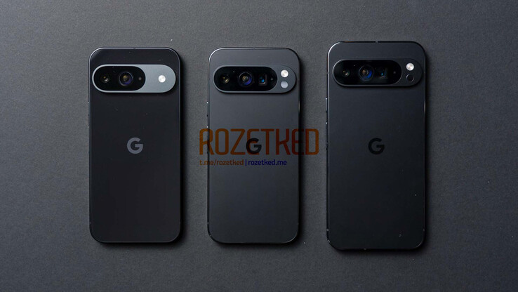 Alle drei Pixel 9 Phones nebeneinander.