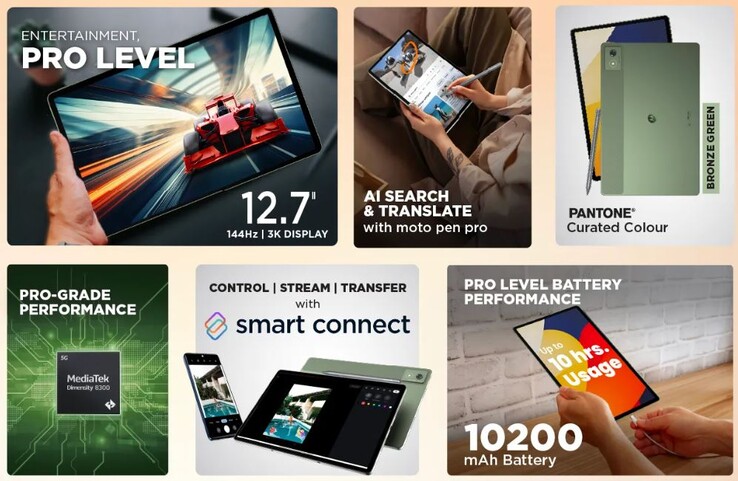 Das Moto Pad 60 Pro kann auch mit einem Eingabestift genutzt werden (Bildquelle: Motorola)