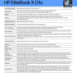 HP EliteBook X G1a: Spezifikationen (Bildquelle: HP)