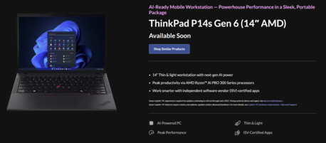 Lenovo ThinkPad P14s Gen 6 AMD (Bildquelle: Lenovo)