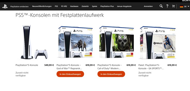 Verfügbare PlayStation 5 Bundles