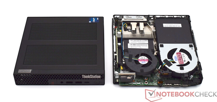 Lenovo ThinkStation P3 Tiny mit geöffneter Oberseite