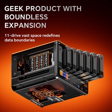 Die SSDs lassen sich jeweils mit maximal zwei PCIe 4.0-Lanes anbinden (Bildquelle: Aoostar)