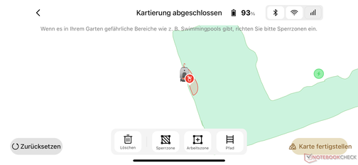 Sperrzonen einrichten im  Dreame A1 Test