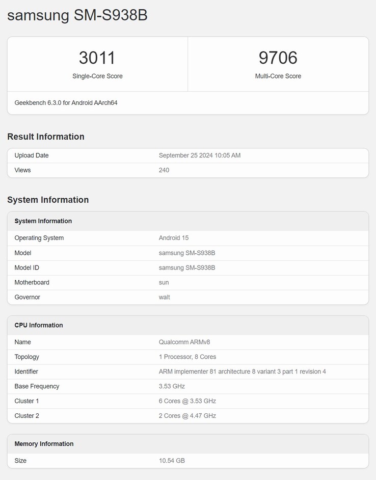 Ein erstes europäisches Galaxy S25 Ultra ist bereits auf Geekbench aufgetaucht.