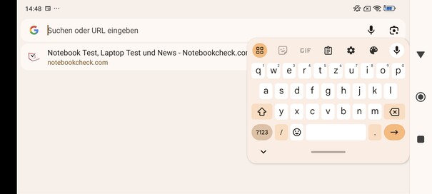 Tastatur im Querformat