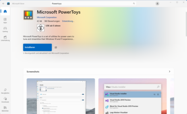 Schnelle Installation via Microsoft Store.