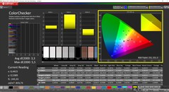 CalMAN ColorChecker (Profil: Default, Zielfarbraum: P3)