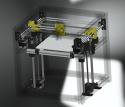 Ein CoreXY 3D-Drucker - Hypercube Fusion reduzierte Darstellung in Autodesk Viewer