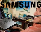 Neuralink-Patient bei der Nutzung eines BCI, darüber ist das Samsung-Logo zu sehen