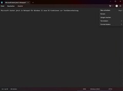 Die Notepad App in Windows 11 bekommt KI-Unterstützung (Bildquelle: Microsoft App Screenshot)