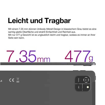 Das Tablet wiegt keine 500 Gramm (Bildquelle: AGM)