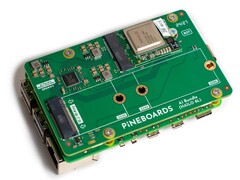 Ai Bundle: SSD-Slot und AI-Modul wird unter den Raspberry Pi montiert (Bildquelle: Pineboards)