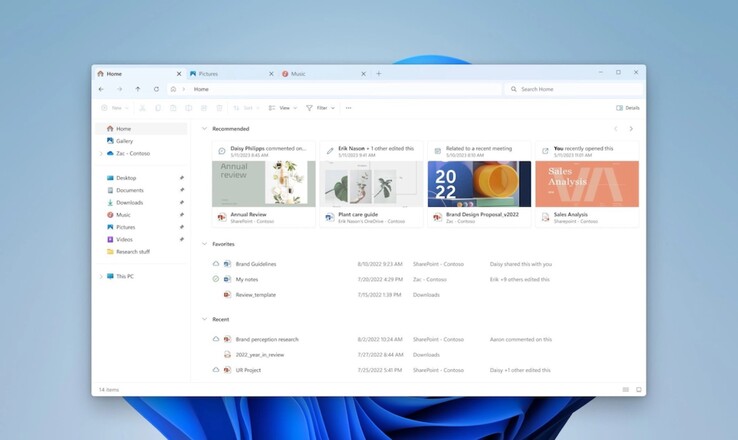 Der Windows Explorer erhält einen frischen Look. (Bild: Microsoft)