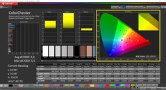 CalMAN ColorChecker (Profil: Native, Zielfarbraum: P3)