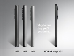 Honor macht sich über die langsame Entwicklung der Samsung Galaxy Z Fold Serie der letzten Jahre lustig und bestätigt den globalen Launchtermin für Magic V3 und zwei weitere Produkte. (Bildquelle: Honor, editiert)