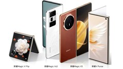 Honor zeigt sein mittlerweile stark gewachsenes Foldable-Portfolio. Auch ein Huawei Tri-Fold sowie Xiaomi Mix Fold 4 und Mix Flip treten bald gegen Samsung an. (Bildquelle: Weibo)