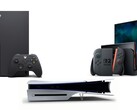 Die Xbox Series X, Sony PS5 Slim Disc Edition und Nintendo Switch 2