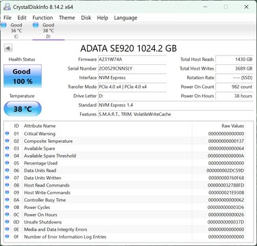 ADATA SE920 arbeitet mit PCIe 4.0 x4