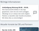 Warnung in der Bahnbonus-App. (Screenshot: Notebookcheck.com)