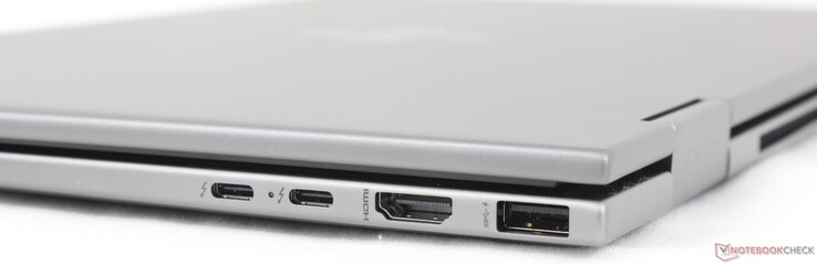 Rechts: 2x USB-C Thunderbolt 4 mit DisplayPort + Power Delivery, HDMI 2.1, USB-A (10 Gbps)