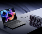 Das Lecoo Pro 16 Core Edition verfügt über USB4 und OCuLink. Das Bild zeigt das Notebook mit einer externen GPU-Dockingstation.